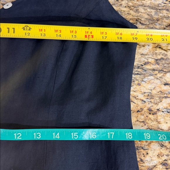 Vintage Jean Paul Black Button Front Midi Dress Sleeveless Tie Back Size M - Picture 6 of 8